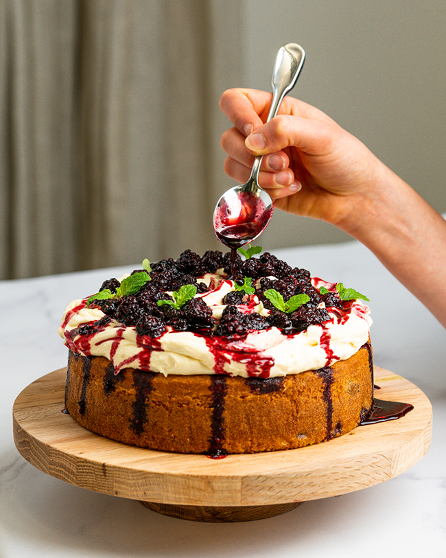 Summer Blackberry & White Chocolate Cake | Lewis Road Creamery US